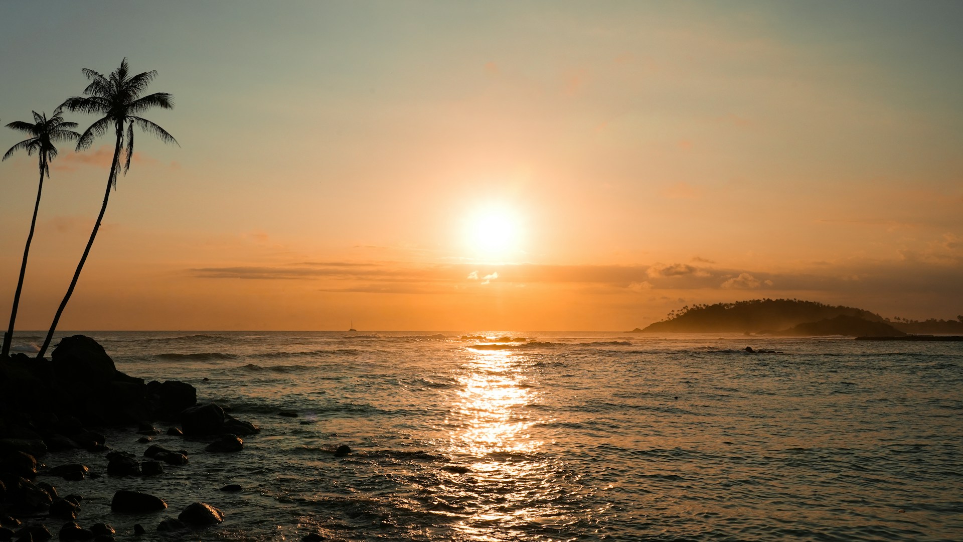 Golden sunset over Serendib