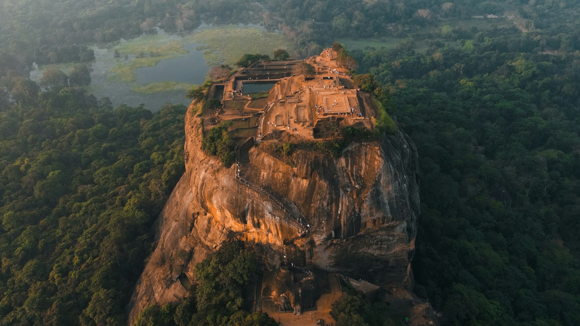 Sigiriya rock fortress rising above the jungle